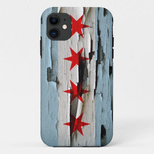 Chicago vlag Paint Peel Case-Mate iPhone Case (Achterkant)