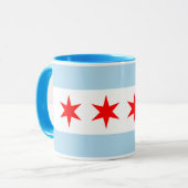 Chicago vlag ringer koffiethee mok (Voorkant links)