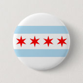Chicago vlag ronde button 5,7 cm (Voorkant)