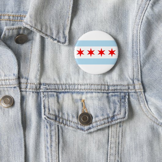Chicago vlag ronde button 5,7 cm (In situ)