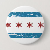  CHICAGO-vlag Ronde Button 7,6 Cm (Voorkant)