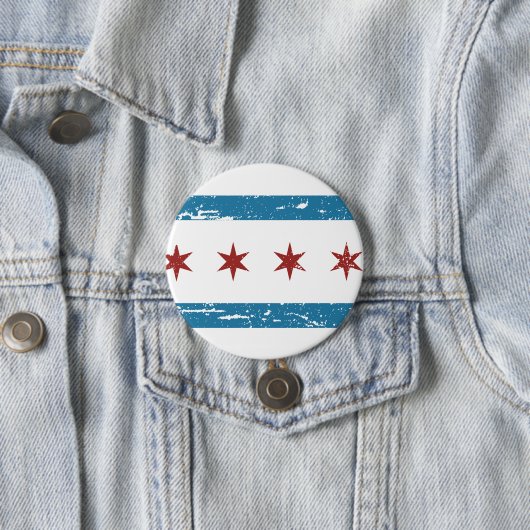  CHICAGO-vlag Ronde Button 7,6 Cm (In situ)