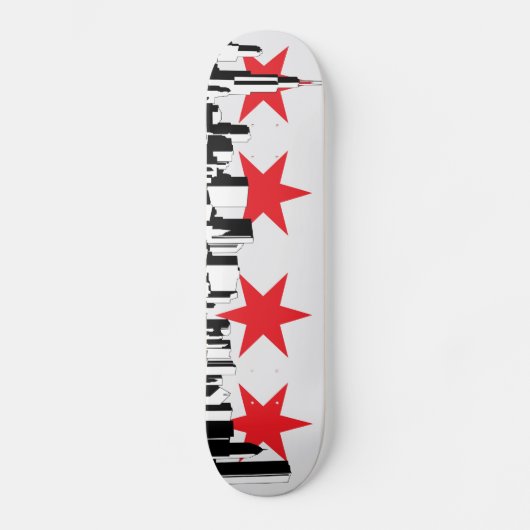 Chicago Vlag Skateboard (Voorkant)