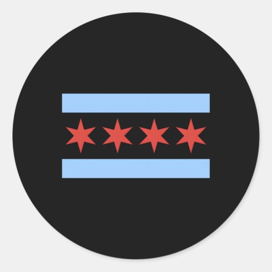 Chicago Vlag Stad van Chicago Ronde Sticker (Voorkant)