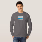 Chicago Vlag T-Shirt lange hoes (Voorkant volledig)