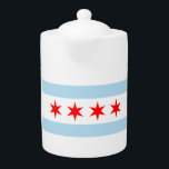 Chicago vlag theepot. theepot<br><div class="desc">Mooie theepot met de iconische vlag van Chicago, trots voor en midden! Volledig aanpasbaar met uw eigen tekst of foto's-gelieve mijn andere producten voor de passende kopjes, en volledige lijn van de de vlagproducten van Chicago te uitzichten. Als er een object is dat je graag nog niet op de lijst...</div>