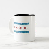  CHICAGO-vlag Tweekleurige Koffiemok (Voorkant links)