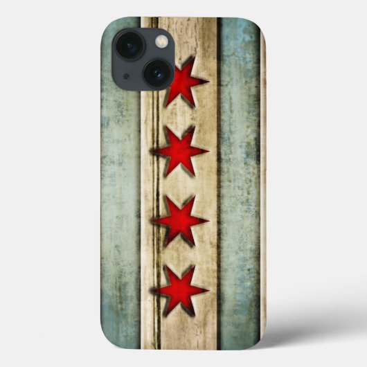 Chicago vlag Veronderd hout Kijk uit Case-Mate iPhone Case (Achterkant)