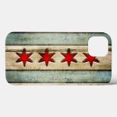 Chicago vlag Veronderd hout Kijk uit Case-Mate iPhone Case (Achterkant (horizontaal))