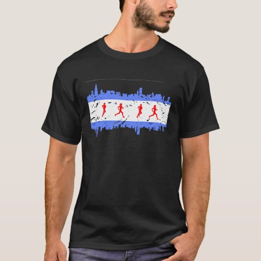 Chicago - Vlaggenloopapparatuur T-shirt (Voorkant)