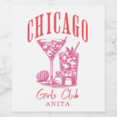 Chicago vrijgezellenweekend wijn etiket (Enkel label)