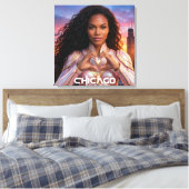 CHICAGO - VROUWELIJKE HELD CANVAS AFDRUK (Insitu (Slaapkamer))