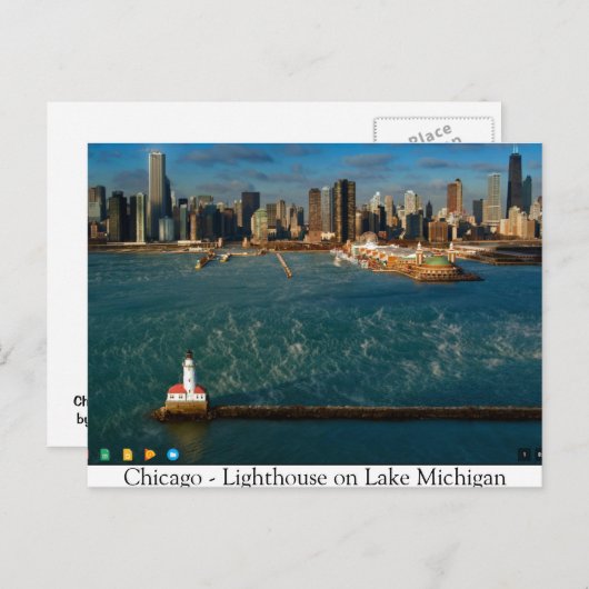 Chicago — vuurtoren op het meer van Michigan Briefkaart (Voorkant / Achterkant)
