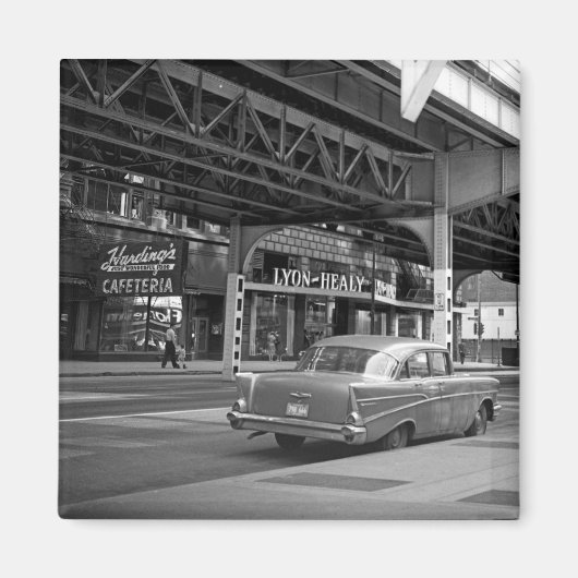 Chicago Wabash Avenue 1964 Hardings Lyon Healy Magneet (Voorkant)