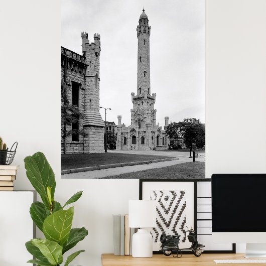  CHICAGO WATER TOWER 1933 POSTER (Thuiskantoor)