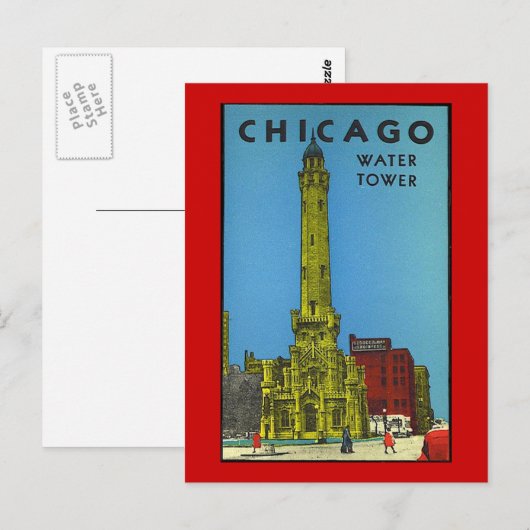  Chicago Water Tower Briefkaart (Voorkant / Achterkant)