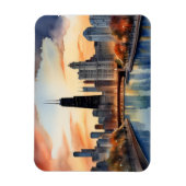 Chicago watercolor kunst magneet (Verticaal)