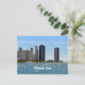 Chicago Waterfront Silhouette Foto Bedankt Briefkaart (Staand voorkant)