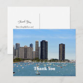 Chicago Waterfront Skyline Foto bedankt Briefkaart (Voorkant / Achterkant)