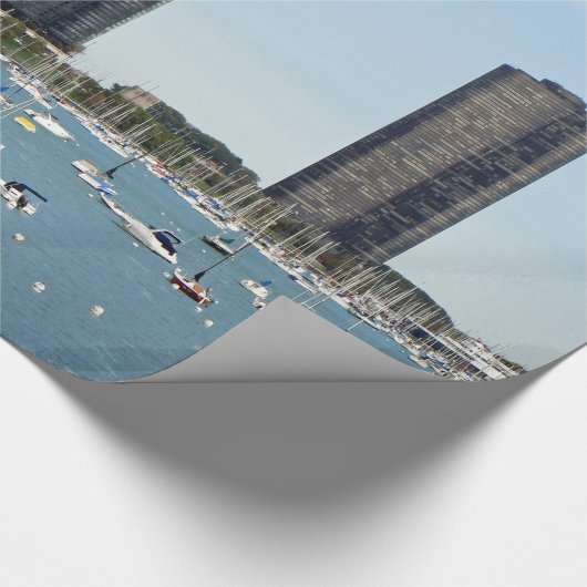 Chicago Waterfront Skyline Foto Cadeaupapier (Hoek)