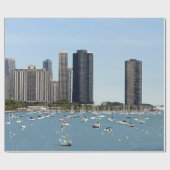 Chicago Waterfront Skyline Foto Cadeaupapier (Vlak)