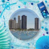 Chicago Waterfront Skyline Foto Papieren Bordje (Feest)
