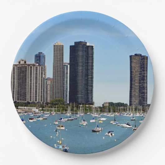 Chicago Waterfront Skyline Foto Papieren Bordje (Voorkant)