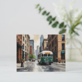 Chicago waterverf kunst briefkaart (Staand voorkant)