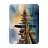 Chicago waterverf kunst magneet (Verticaal)