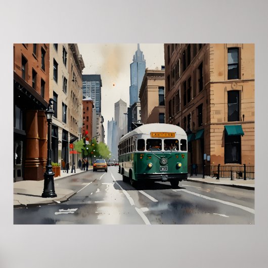 Chicago waterverf kunst poster (Voorkant)