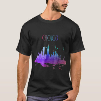 Chicago Waterverf Skyline Mooi Chicago T-shirt