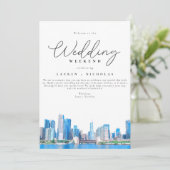 Chicago Weddenschap Weekend Welkomstboek Invitati Kaart (Staand voorkant)