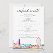 Chicago Weddenschap Weekend Welkomstboek Invitati Kaart (Achterkant)