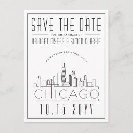 Chicago Wedding | De gestileerde Veldlijn sparen d Briefkaart