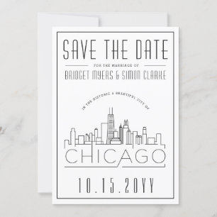 Chicago Wedding   De gestileerde Veldlijn sparen d Kaart