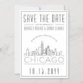 Chicago Wedding | De gestileerde Veldlijn sparen d Magnetische Uitnodiging (Voorkant)