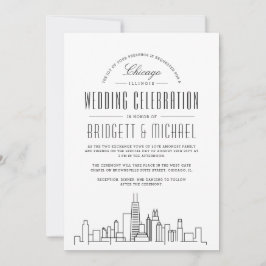 Chicago Wedding | Moderne Deco Skyline Kaart