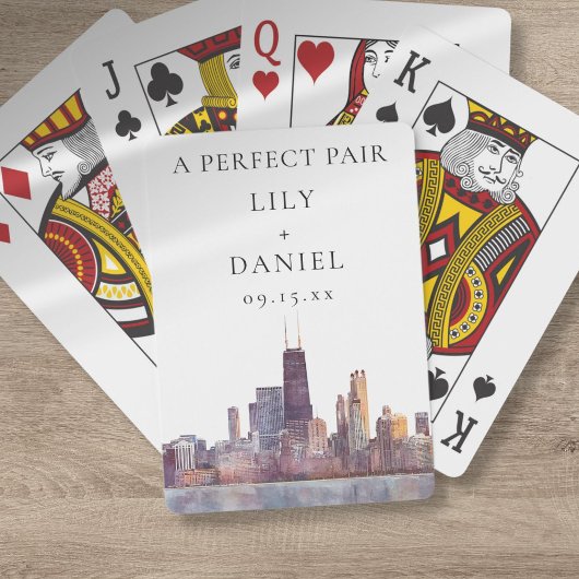 Chicago Wedding Perfect Pair Favor Pokerkaarten