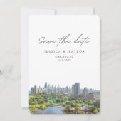 Chicago Wedding Save the Date Lincoln Park Kaart (Voorkant)