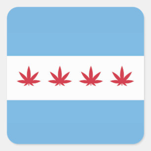 Chicago Weed   STICKER   Vierkant