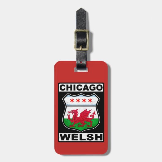 Chicago Welsh American Bagagelabel Sjabloon (Voorkant verticaal)
