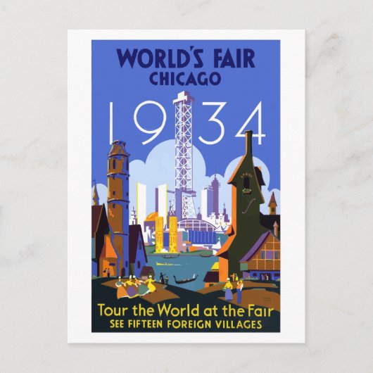 Chicago-Weltausstellung 1934 Briefkaart (Voorkant)