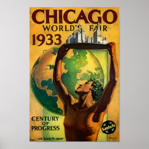 Chicago Wereldtentoonstelling 1933 Vintage Poster