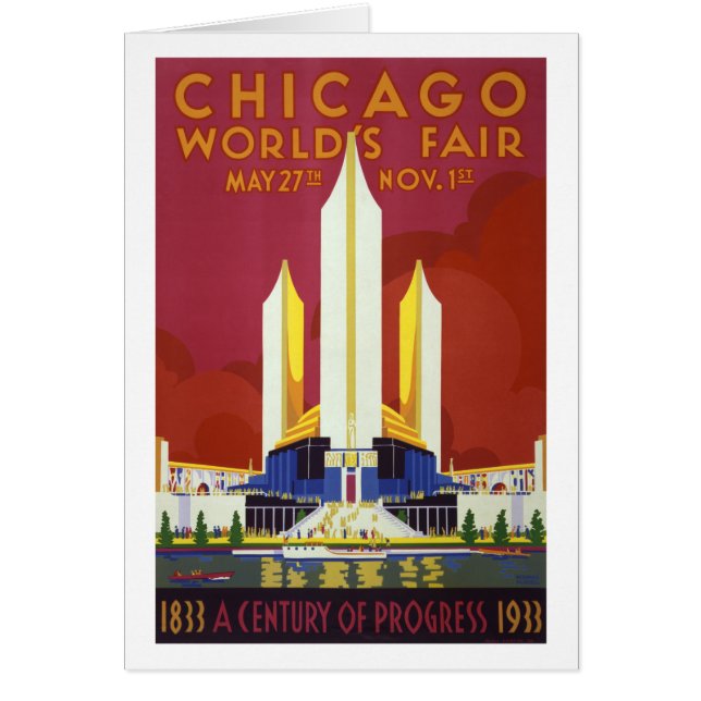 Chicago werpt fair Vintage Poster hersteled (Voorkant)