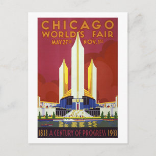 Chicago werpt fair Vintage Poster hersteled Briefkaart