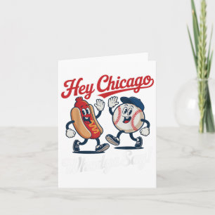 Chicago Whadya Say Funny Baseball Hot Dog 4e Kaart