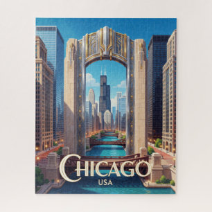 Chicago Willis Tower modern stadsgezicht Legpuzzel