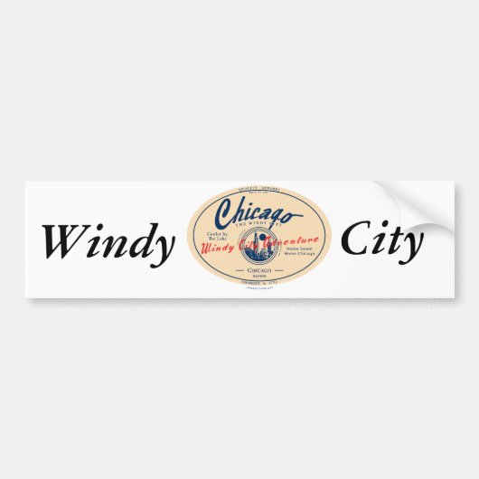 Chicago Windy City Bumpersticker (Voorkant)