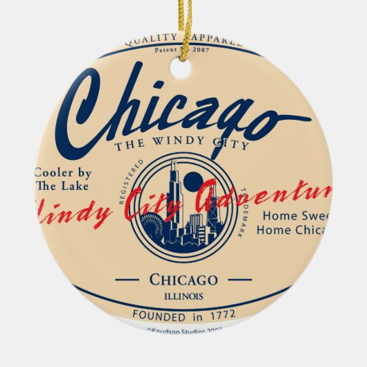 Chicago Windy City Keramisch Ornament (Voorkant)