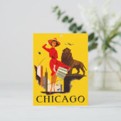 Chicago Windy City Poster Briefkaart (Staand voorkant)